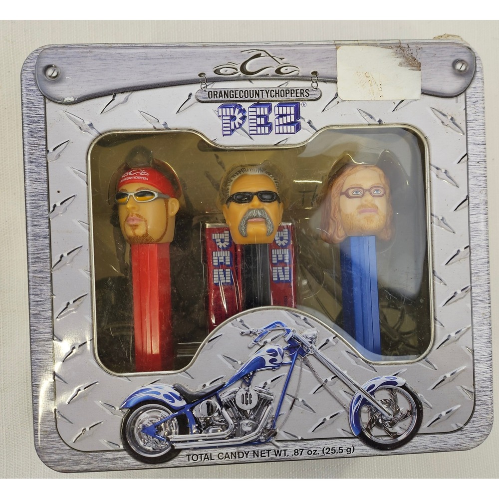Orange County Choppers Pez Gift Set American Chopper Paul Sr Jr Mikey Tin‎ 2006 - Picture 2 of 11